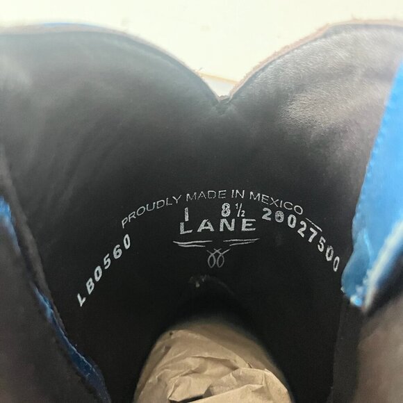 Lane SMOKESHOW Womens Cowboy Bootie 8.5 Blue Western Cowgirl Short Ankle Boots - Picture 9 of 11